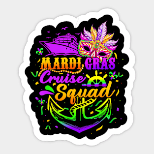 Mardi Gras Cruise Squad 2024 Matching Group Family Vacation Sticker
